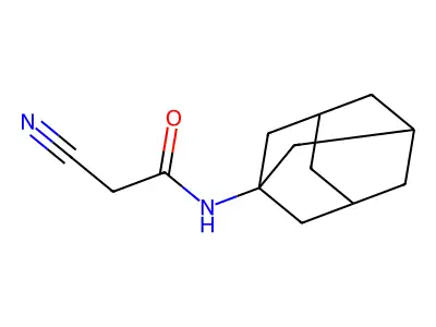 2-cyano-N-[(3s,5s,7s)-tricyclo[3.3.1.1~3,7~]dec-1-yl]acetamide structure
