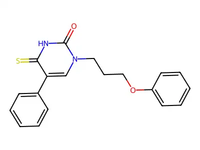 1-(3-Phenoxypropyl)-5-phenyl-4-sulfanylidenepyrimidin-2-one structure
