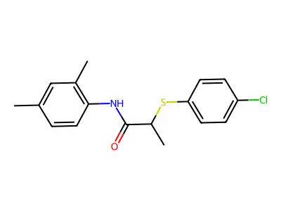 2-(4-chlorophenyl)sulfanyl-N-(2,4-dimethylphenyl)propanamide structure