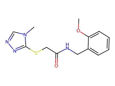 N-[(2-Methoxyphenyl)methyl]-2-[(4-methyl-4H-1,2,4-triazol-3-yl)thio]acetamide structure