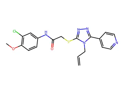 N-(3-chloro-4-methoxyphenyl)-2-{[4-(prop-2-en-1-yl)-5-(pyridin-4-yl)-4H-1,2,4-triazol-3-yl]sulfanyl}acetamide structure