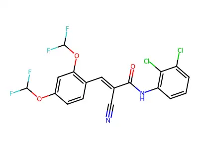 3-[2,4-bis(difluoromethoxy)phenyl]-2-cyano-N-(2,3-dichlorophenyl)prop-2-enamide structure