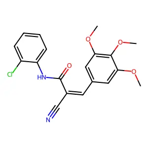 (E)-N-(2-chlorophenyl)-2-cyano-3-(3,4,5-trimethoxyphenyl)acrylamide structure