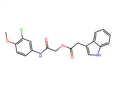 [2-(3-chloro-4-methoxyanilino)-2-oxoethyl] 2-(1H-indol-3-yl)acetate structure