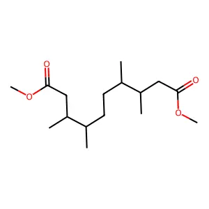 Decanedioic acid, 3,4,7,8-tetramethyl-, dimethyl ester structure