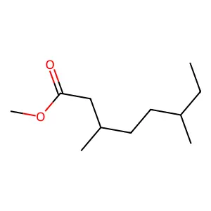 Octanoic acid, 3,6-dimethyl-, methyl ester structure
