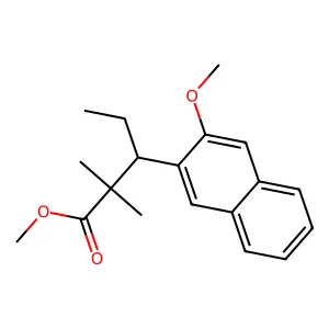 methyl 3-(3-methoxynaphthalen-2-yl)-2,2-dimethylpentanoate structure