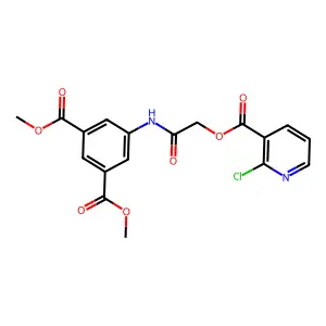 1,3-dimethyl 5-[2-(2-chloropyridine-3-carbonyloxy)acetamido]benzene-1,3-dicarboxylate structure