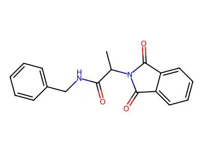 N-benzyl-2-(1,3-dioxoisoindol-2-yl)propanamide structure