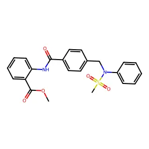 Methyl 2-[[4-[(methylsulfonyl-phenyl-amino)methyl]benzoyl]amino]benzoate structure