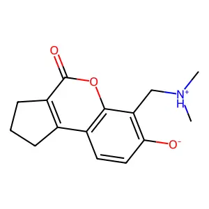 6-[(dimethylazaniumyl)methyl]-4-oxo-2,3-dihydro-1H-cyclopenta[c]chromen-7-olate structure