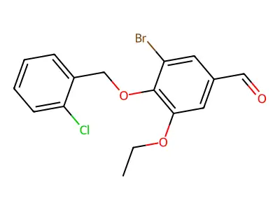 3-Bromo-4-[(2-chlorobenzyl)oxy]-5-ethoxybenzaldehyde structure