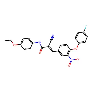 2-cyano-N-(4-ethoxyphenyl)-3-[4-(4-fluorophenoxy)-3-nitrophenyl]prop-2-enamide structure