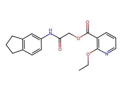 [2-(2,3-dihydro-1H-inden-5-ylamino)-2-oxoethyl] 2-ethoxypyridine-3-carboxylate structure