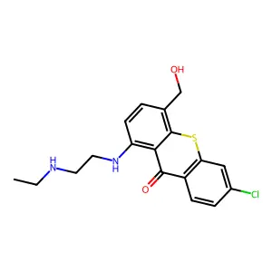 9H-Thioxanthen-9-one, 6-chloro-1-((2-(ethylamino)ethyl)amino)-4-(hydroxymethyl)- structure