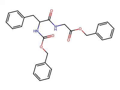 Carbobenzyloxyphenylalanylglycine benzyl ester structure