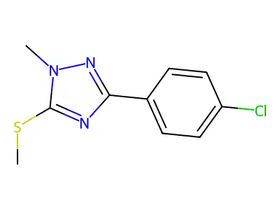 1H-1,2,4-Triazole, 3-(4-chlorophenyl)-1-methyl-5-(methylthio)- structure