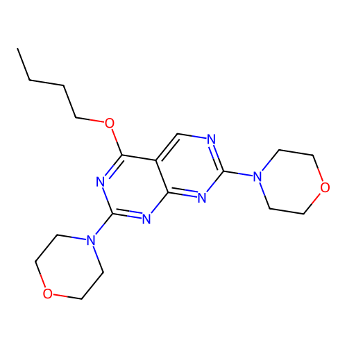 4-Butoxy-2,7-bis(morpholin-4-yl)pyrimido[4,5-d]pyrimidine structure
