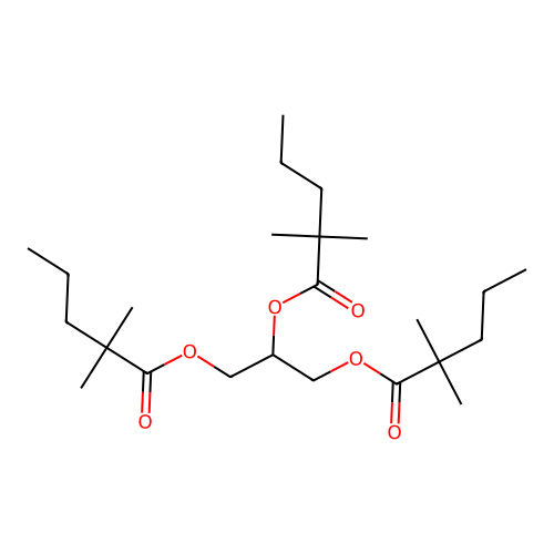 Pentanoic acid, 2,2-dimethyl-, 1,2,3-propanetriyl ester structure