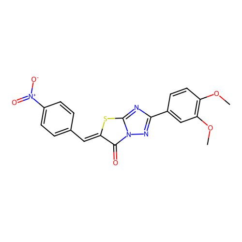(5Z)-2-(3,4-dimethoxyphenyl)-5-(4-nitrobenzylidene)[1,3]thiazolo[3,2-b][1,2,4]triazol-6(5H)-one structure