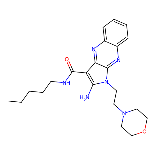 2-amino-1-(2-morpholin-4-ylethyl)-N-pentylpyrrolo[3,2-b]quinoxaline-3-carboxamide structure