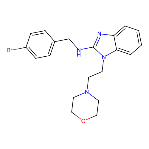 N-(4-bromobenzyl)-1-[2-(morpholin-4-yl)ethyl]-1H-benzimidazol-2-amine structure