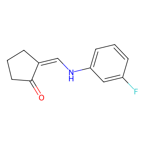 (2Z)-2-[(3-fluoroanilino)methylidene]cyclopentan-1-one structure
