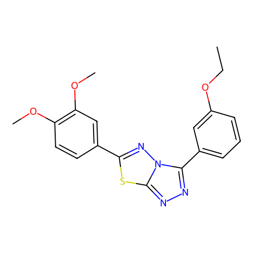 6-(3,4-dimethoxyphenyl)-3-(3-ethoxyphenyl)-[1,2,4]triazolo[3,4-b][1,3,4]thiadiazole structure