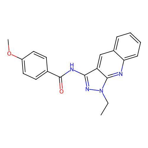N-(1-ethyl-1H-pyrazolo[3,4-b]quinolin-3-yl)-4-methoxybenzamide structure