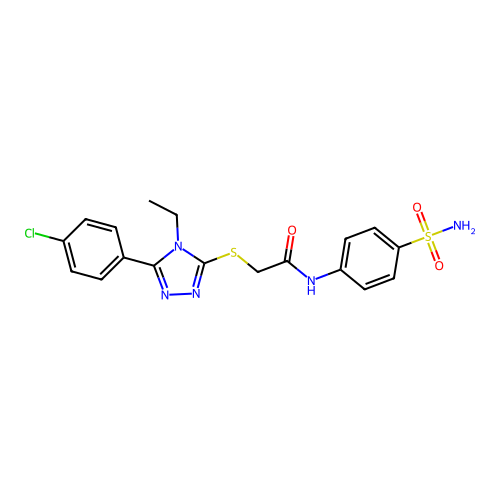 2-{[5-(4-chlorophenyl)-4-ethyl-4H-1,2,4-triazol-3-yl]sulfanyl}-N-(4-sulfamoylphenyl)acetamide structure