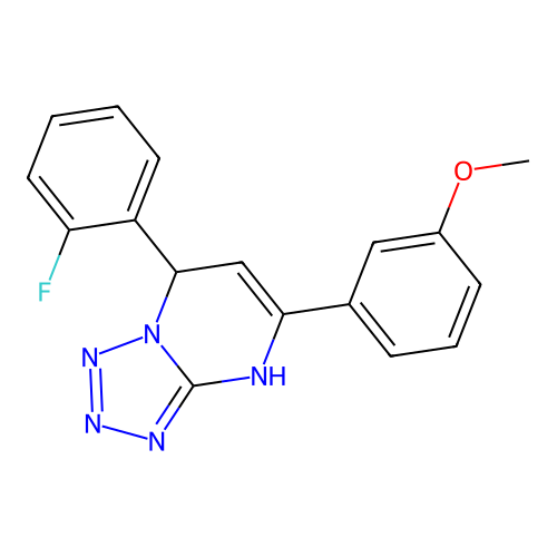 7-(2-Fluorophenyl)-5-(3-methoxyphenyl)-4,7-dihydrotetrazolo[1,5-a]pyrimidine structure
