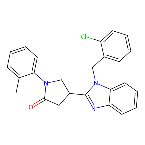 4-[1-(2-chlorobenzyl)-1H-benzimidazol-2-yl]-1-(2-methylphenyl)pyrrolidin-2-one structure
