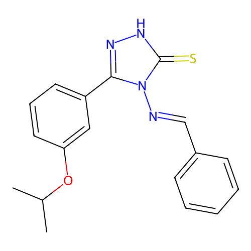 4-(Benzylideneamino)-5-(3-isopropoxyphenyl)-4H-1,2,4-triazole-3-thiol structure