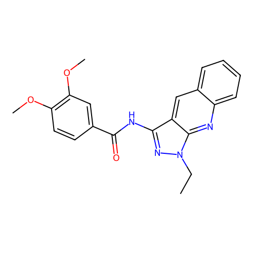 N-(1-ethyl-1H-pyrazolo[3,4-b]quinolin-3-yl)-3,4-dimethoxybenzamide structure