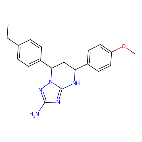 7-(4-ethylphenyl)-5-(4-methoxyphenyl)-1,5,6,7-tetrahydro-[1,2,4]triazolo[1,5-a]pyrimidin-2-amine structure
