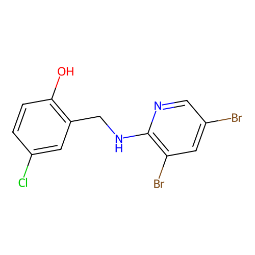 4-Chloro-2-{[(3,5-dibromopyridin-2-yl)amino]methyl}phenol structure