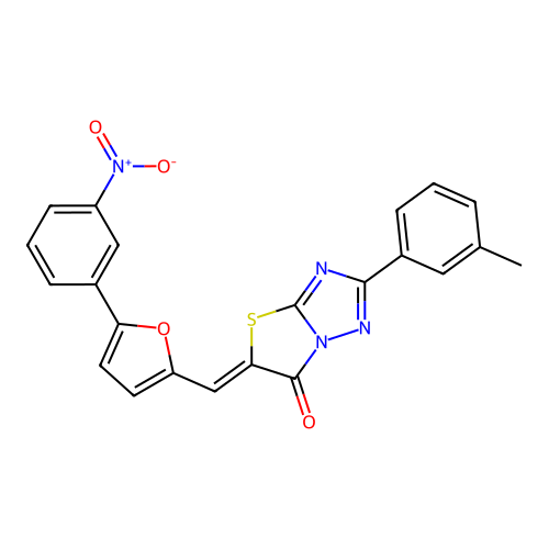 (5Z)-2-(3-methylphenyl)-5-[[5-(3-nitrophenyl)furan-2-yl]methylidene]-[1,3]thiazolo[3,2-b][1,2,4]triazol-6-one structure
