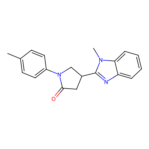 4-(1-Methylbenzimidazol-2-yl)-1-(4-methylphenyl)pyrrolidin-2-one structure