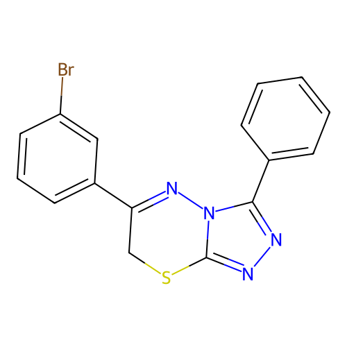 6-(3-bromophenyl)-3-phenyl-7H-[1,2,4]triazolo[3,4-b][1,3,4]thiadiazine structure
