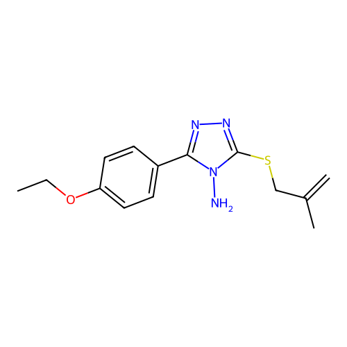 3-(4-ethoxyphenyl)-5-[(2-methylprop-2-en-1-yl)sulfanyl]-4H-1,2,4-triazol-4-amine structure