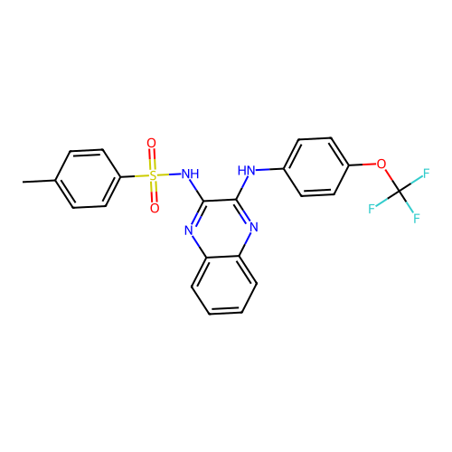 4-methyl-N-(3-((4-(trifluoromethoxy)phenyl)amino)quinoxalin-2-yl)benzenesulfonamide structure