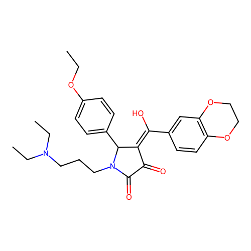 1-(3-(diethylamino)propyl)-4-(2,3-dihydrobenzo[b][1,4]dioxine-6-carbonyl)-5-(4-ethoxyphenyl)-3-hydroxy-1h-pyrrol-2(5h)-one structure