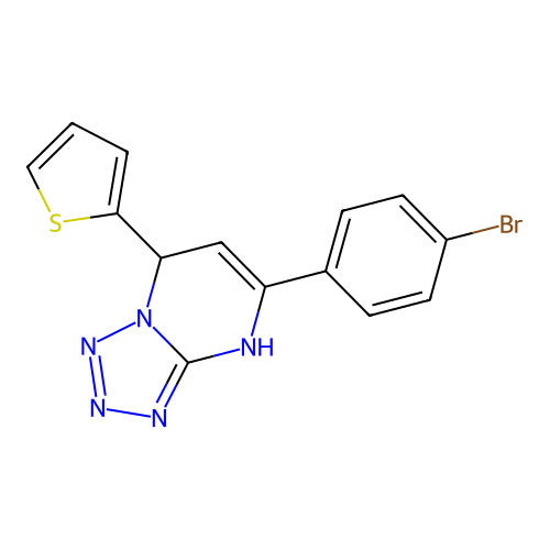 5-(4-Bromophenyl)-7-(thiophen-2-yl)-4,7-dihydrotetrazolo[1,5-a]pyrimidine structure