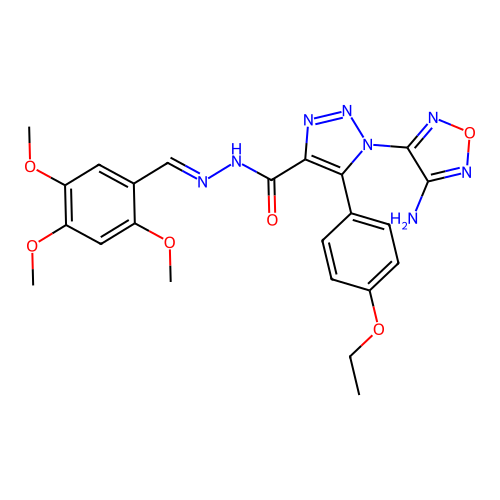 (E)-1-(4-amino-1,2,5-oxadiazol-3-yl)-5-(4-ethoxyphenyl)-N'-(2,4,5-trimethoxybenzylidene)-1H-1,2,3-triazole-4-carbohydrazide structure