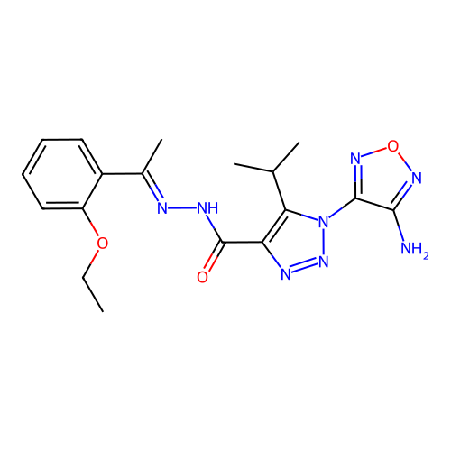 C18H22N8O3 structure
