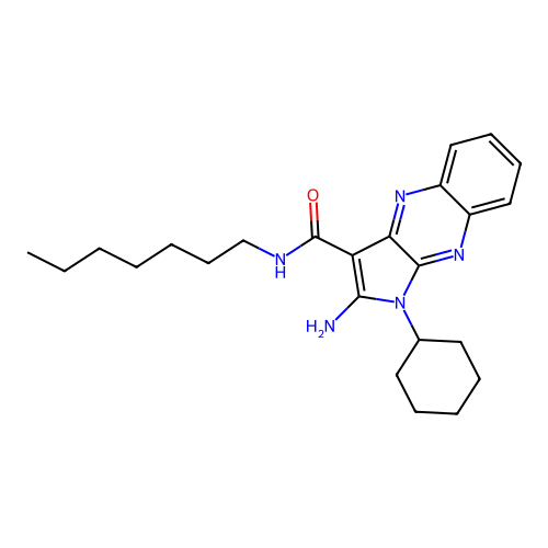 2-amino-1-cyclohexyl-N-heptyl-1H-pyrrolo[2,3-b]quinoxaline-3-carboxamide structure