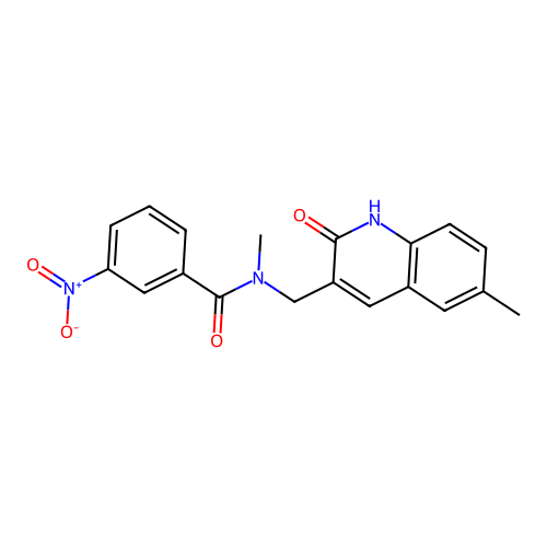 N-methyl-N-[(6-methyl-2-oxo-1H-quinolin-3-yl)methyl]-3-nitrobenzamide structure
