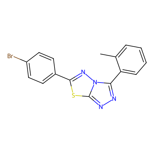 6-(4-Bromophenyl)-3-(2-methylphenyl)[1,2,4]triazolo[3,4-b][1,3,4]thiadiazole structure