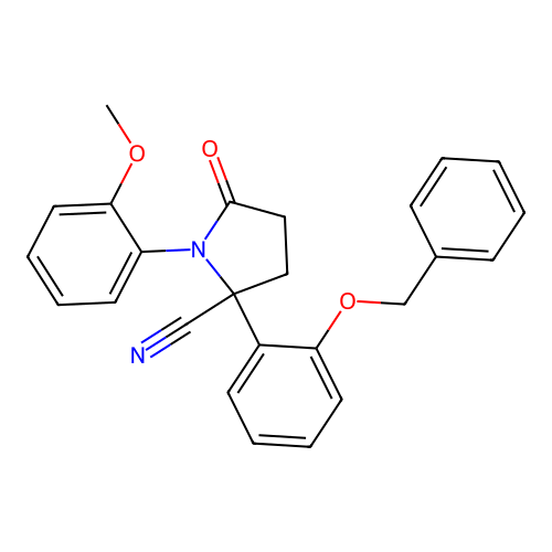 2-(2-(Benzyloxy)phenyl)-1-(2-methoxyphenyl)-5-oxopyrrolidine-2-carbonitrile structure