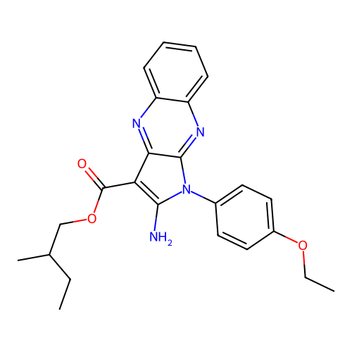 2-methylbutyl 2-amino-1-(4-ethoxyphenyl)-1H-pyrrolo[2,3-b]quinoxaline-3-carboxylate structure